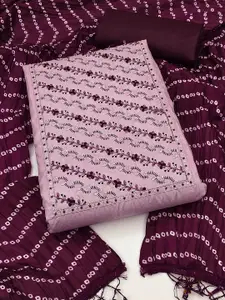 MANVAA Floral Embroidered Sequined Unstitched Dress Material