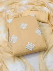 MANVAA Ethnic Motifs Embroidered Sequinned Unstitched Dress Material