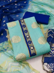 MANVAA Ethnic Motifs Woven Design Sequinned Unstitched Dress Material