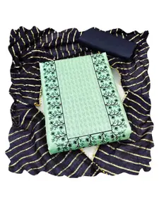 MANVAA Ethnic Motifs Embroidered Thread Work Pure Silk Unstitched Dress Material