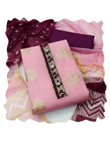 MANVAA Ethnic Motifs Woven Design Zari Unstitched Dress Material