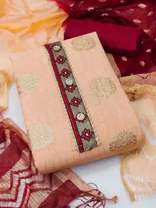 MANVAA Ethnic Motifs Woven Design Unstitched Dress Material