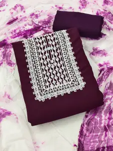 MANVAA Ethnic Motifs Embroidered Silk Georgette Unstitched Dress Material