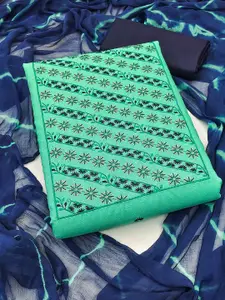 MANVAA Floral Embroidered Sequined Unstitched Dress Material