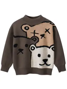 StyleCast Boys Brown Printed Pullover