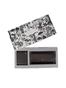 Da Milano Men Textured Leather Wallet And Card Holder Accessory Gift Set