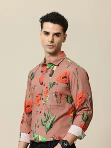 Mr Bowerbird Tailored Fit Floral Printed Pure Cotton Casual Shirt