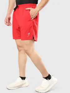 FUAARK Men Red Slim Fit Training or Gym Sports Shorts with Antimicrobial Technology