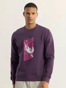 Snitch Men Purple Printed Sweatshirt