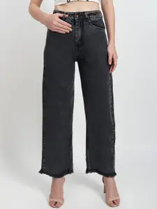 LIVE OK Women Straight Fit High-Rise Jeans