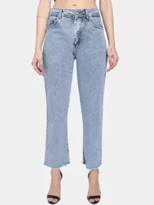 LIVE OK Women Boyfriend Fit High-Rise Jeans