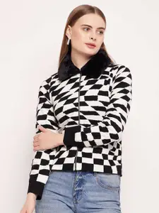 Madame Geometric Printed Cardigan Sweater