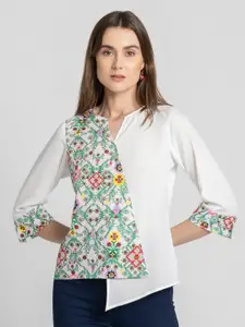 SHAYE Floral Printed Round Neck Top
