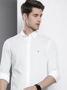 Tommy Hilfiger Pure Cotton Slim Fit Knitted Opaque Casual Shirt