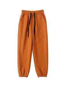StyleCast Boys Orange High-Rise Easy Wash Trousers