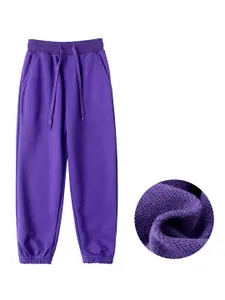 StyleCast Boys Purple High-Rise Easy Wash Trousers