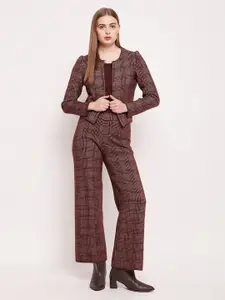 Madame Checked Top With Trouser & Jacket