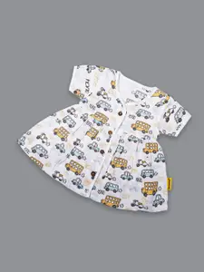 Born Babies Infant Girls Print Organic Cotton A-Line Dress