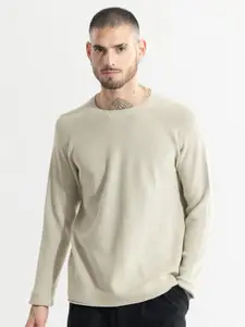 Snitch Men Cream-Coloured Sweatshirt