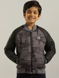 Indian Terrain Boys Camouflage Printed Lightweight Bomber Jacket