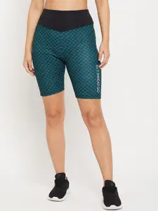 PERFKT-U Women Green Typography Printed Slim Fit Cycling Fashion Shorts