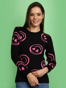V-Mart Conversational Self Design Acrylic Pullover Sweater