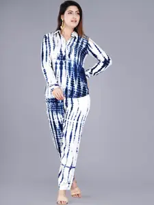 BAESD Women Blue Printed Night suit