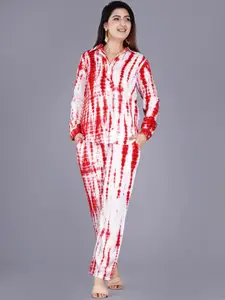 BAESD Women Red Printed Night suit