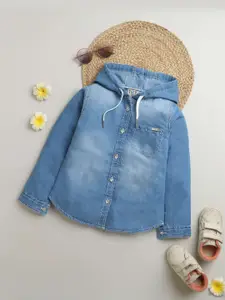 Tiny Girl Blue Cotton Shirt Style Top