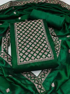 MANVAA Ethnic Motifs Embroidered Pure Silk Unstitched Dress Material