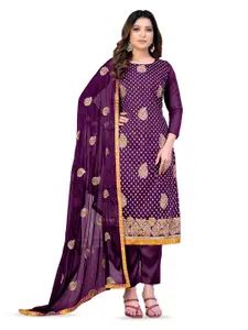 MANVAA Ethnic Motifs Embroidered Unstitched Dress Material