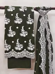 MANVAA Embroidered Silk Georgette Unstitched Dress Material