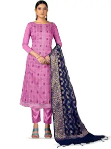 MANVAA Ethnic Motifs Woven Designed Banarasi Jacquard Unstitched Dress Material