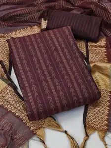 MANVAA Striped Woven Design Unstitched Dress Material