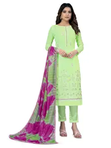 MANVAA Floral Embellished Sequinned Silk Georgette Unstitched Dress Material