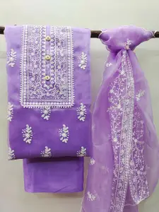 MANVAA Floral Embroidered Unstitched Dress Material