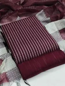 MANVAA Striped Woven Design Unstitched Dress Material