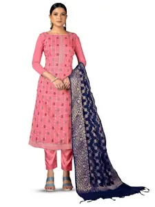 MANVAA Floral Woven Design Unstitched Dress Material