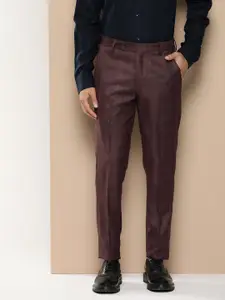 INVICTUS Men Checked Slim Fit Formal Trousers