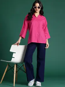 DressBerry Flared Sleeve Cotton Shirt Style Top