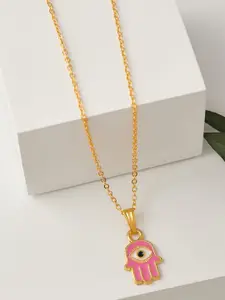 DressBerry Pink Gold-Plated Pendant With Chain
