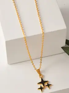 DressBerry Black Gold-Plated Pendant With Chain