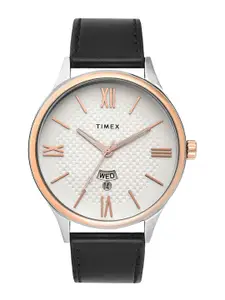 Timex Men Round Shape Leather Straps Analogue Watch TWEG18427