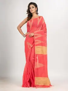 Angoshobha Red Woven Design Handloom Saree