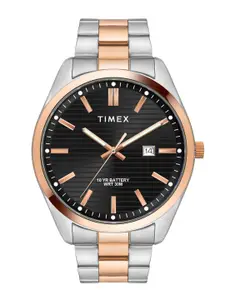Timex Men Black Brass Dial & Multicoloured Stainless Steel Straps Analogue Watch TWTG10410