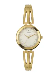 Timex Women Gold-Toned Brass Dial & Gold Toned Straps Analogue Watch TWTL10311