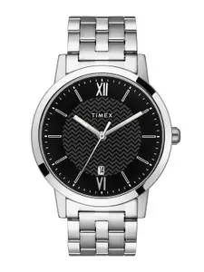 Timex Men Brass Dial & Stainless Steel Bracelet Style Straps Analogue Watch TW000T140