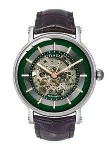 Timex Men Green Dial & Brown Leather Straps Analogue Watch TWEG16718