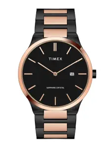 Timex Men Textured Dial & Stainless Steel Straps Analogue Watch TWEG23601