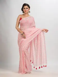 Angoshobha White Woven Design Pure Cotton Handloom Saree